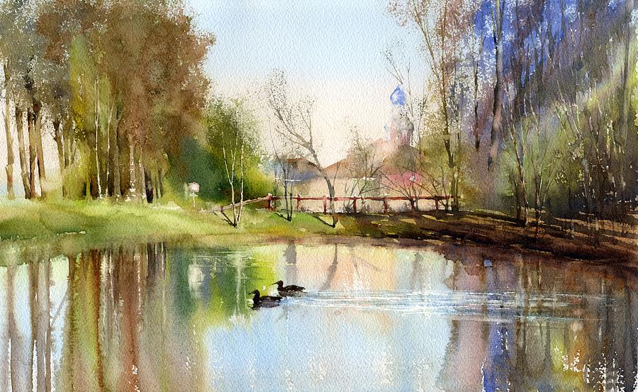 Landscape Painting - Pond by Vladimir Tuporshin
