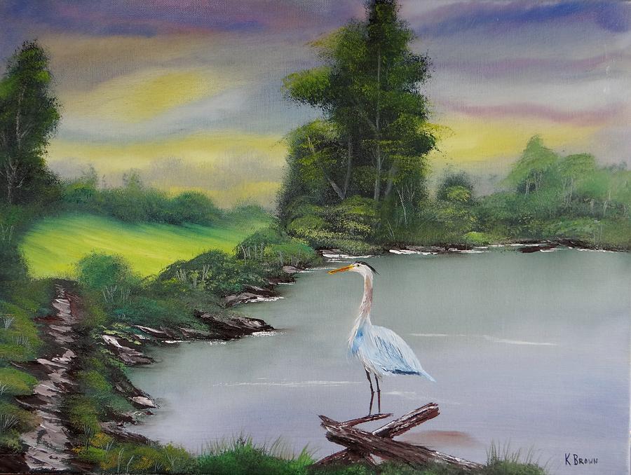 Pond Watching Painting by Kevin  Brown