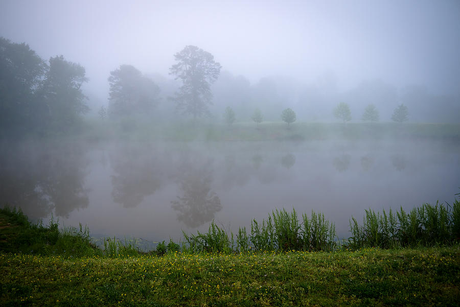 Pond with Fog Photograph by Melinda Fawver