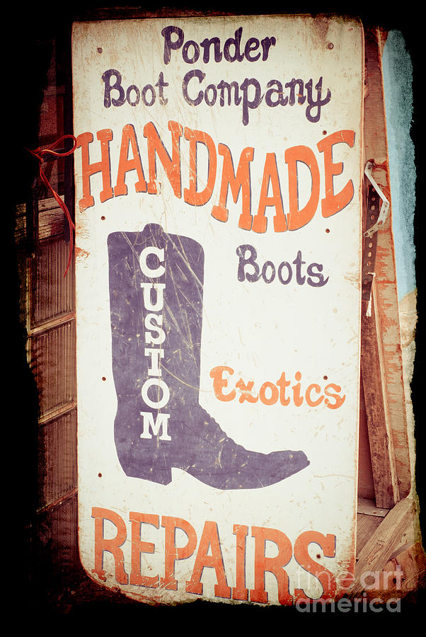 Ponder Handmade Boots Photograph by Sonja Quintero