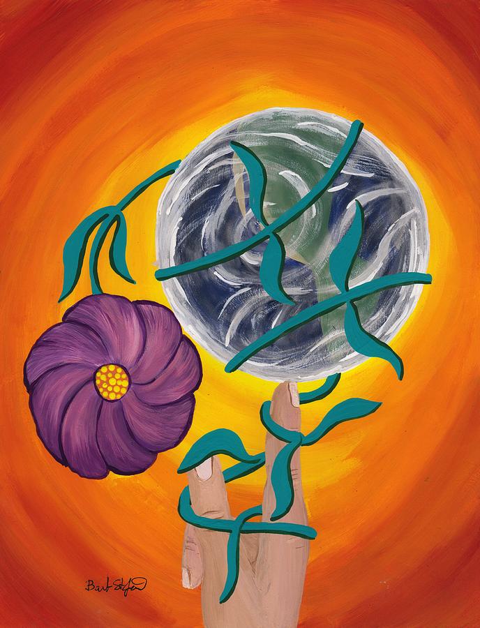 Pondering Creation - Spinning Vines of Time Painting by Barbara St Jean