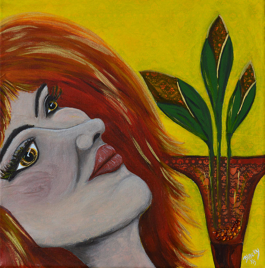Redhead Painting - Pondering Promises Of Yesterday by Donna Blackhall
