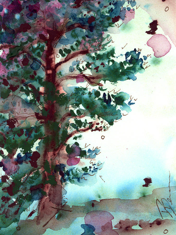 Ponderosa Pine Painting by Dawn Derman
