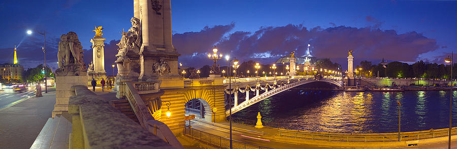 Pont Alexandre IIi Bridge At Dusk Photograph by Panoramic Images