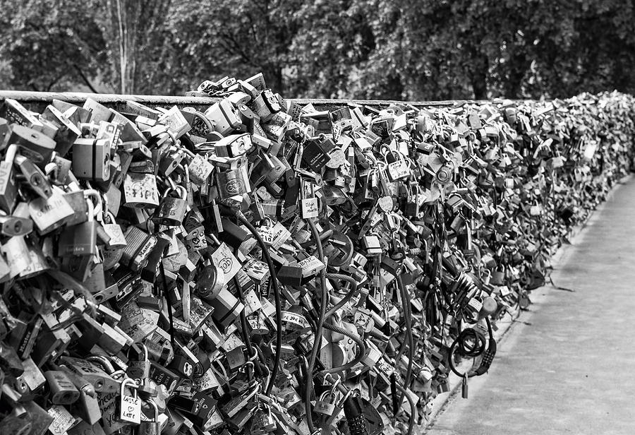 Love Locks on the Pont de lArcheveche Photograph by Georgia Clare
