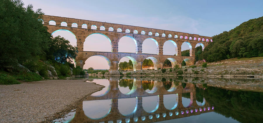 Architecture Photograph - Pont Du Gard Roman Aqueduct Over Gard by Jason Langley