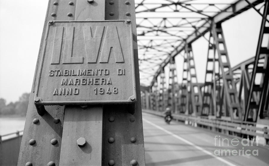 Iron bridge over Po river Photograph by Riccardo Mottola