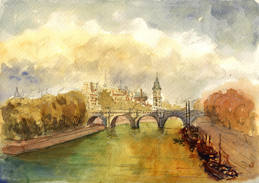 Paris Painting - Ponte Neuf Paris by Juan  Bosco