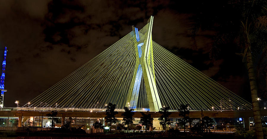 Ponte Octavio Frias de Oliveira - Sao Paulo - Exclusive View Photograph by Carlos Alkmin