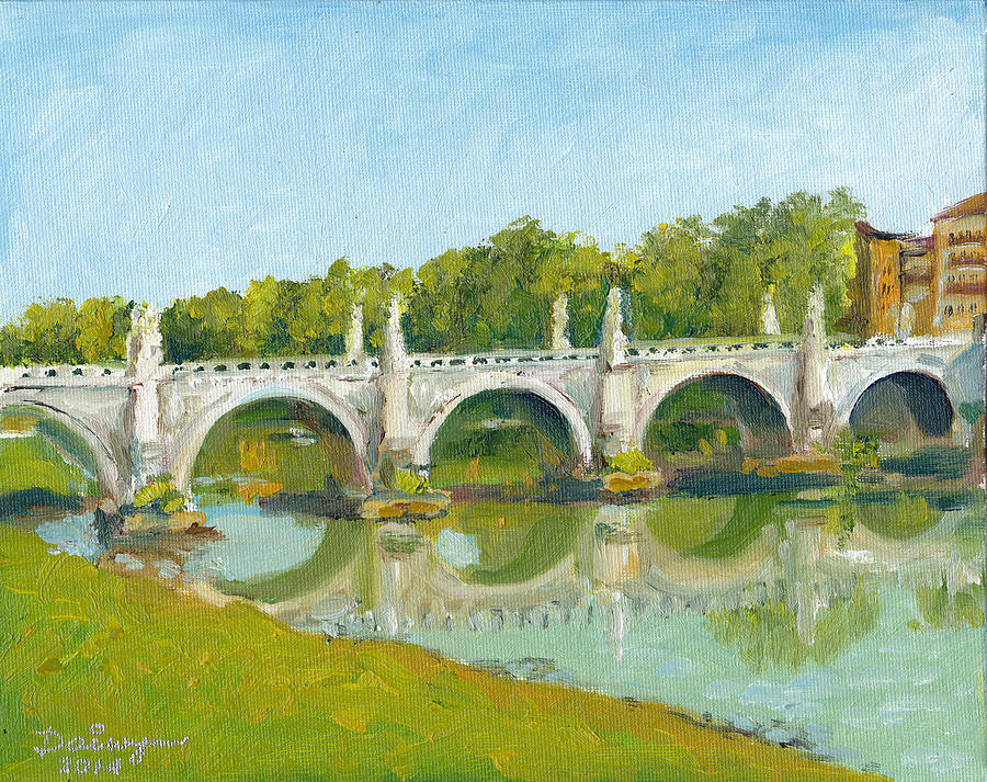 Ponte SantAngelo Roma Painting by Dai Wynn