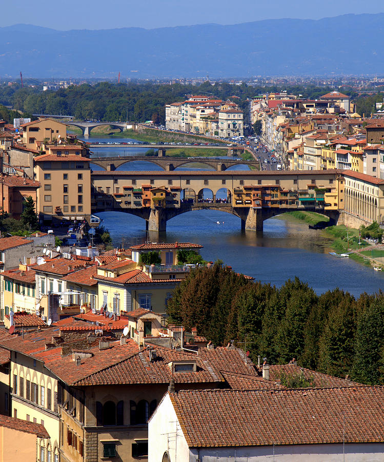 Ponte Vecchio and Arno River Photograph by Caroline Stella
