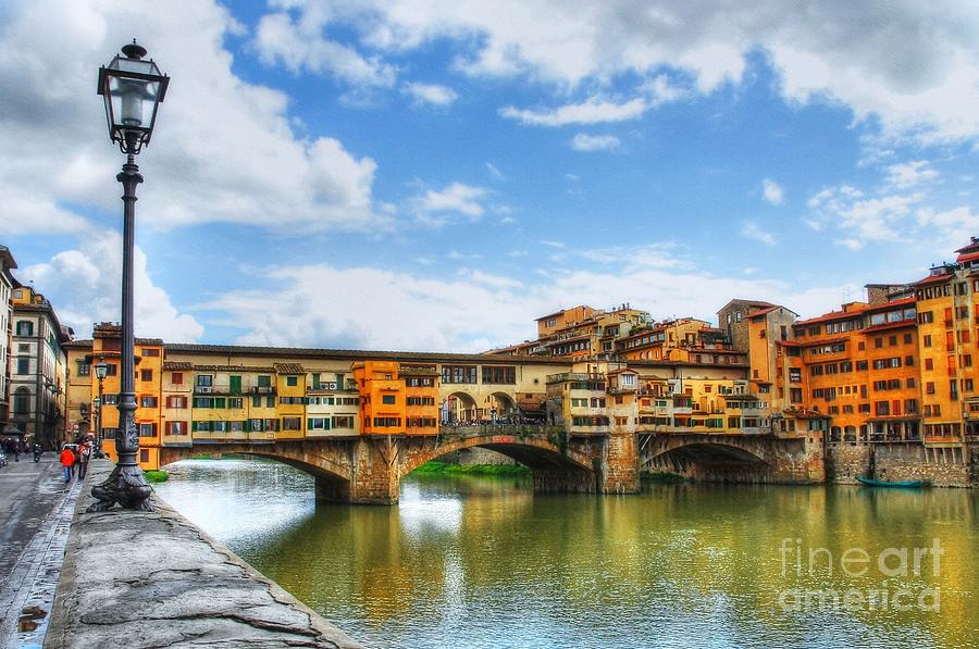 Bridge Photograph - Ponte Vecchio At Florence Italy by Mel Steinhauer
