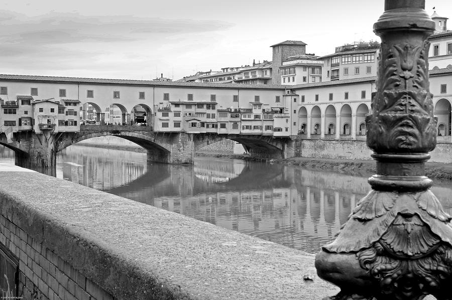 Ponte Vecchio In Black And White Photograph by Robert Klemm