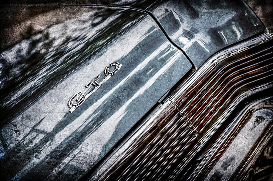 Car Photograph - Pontiac GTO Taillight Emblem -0339ac by Jill Reger