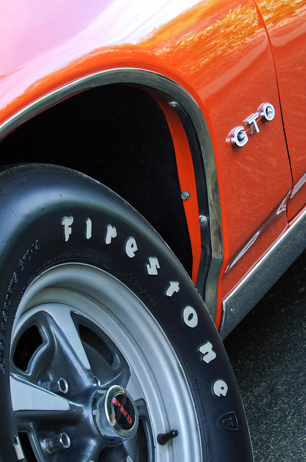 Car Photograph - 1969 Pontiac GTO Judge Coupe Tire Emblem by Jill Reger