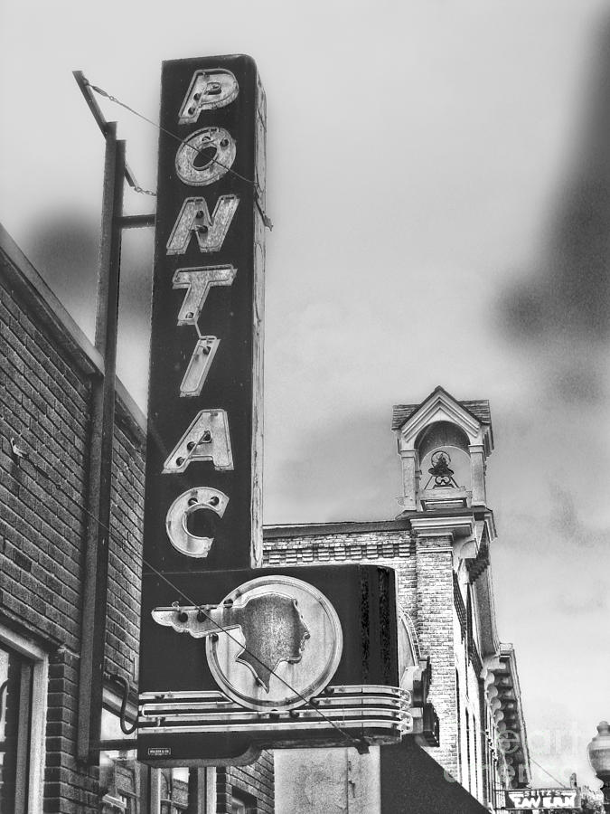 Pontiac Sign Photograph by Timothy Hacker