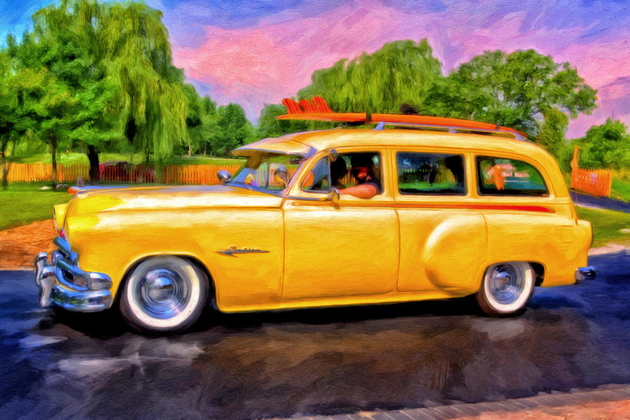 Classic Cars Painting - Pontiac Surf Wagon by Michael Pickett
