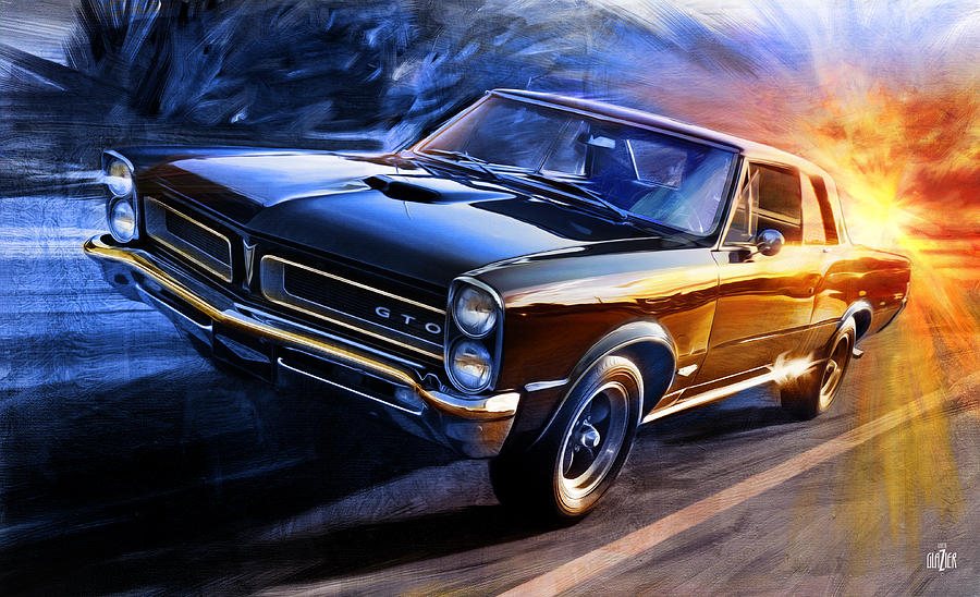 1965 Pontiac Tempest GTO Sunset Digital Art by Garth Glazier