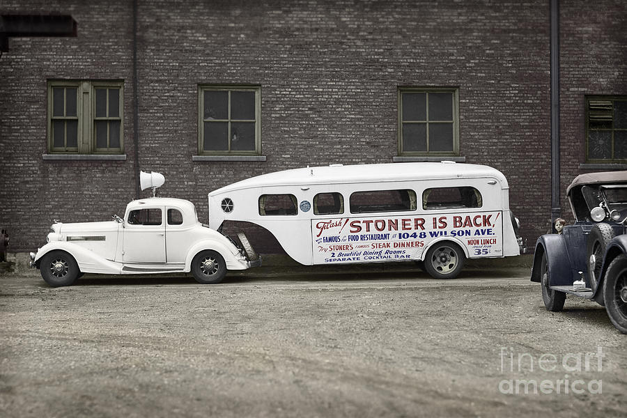 Pontiac With Advertising Trailer 1938 Photograph by Martin Konopacki Restoration