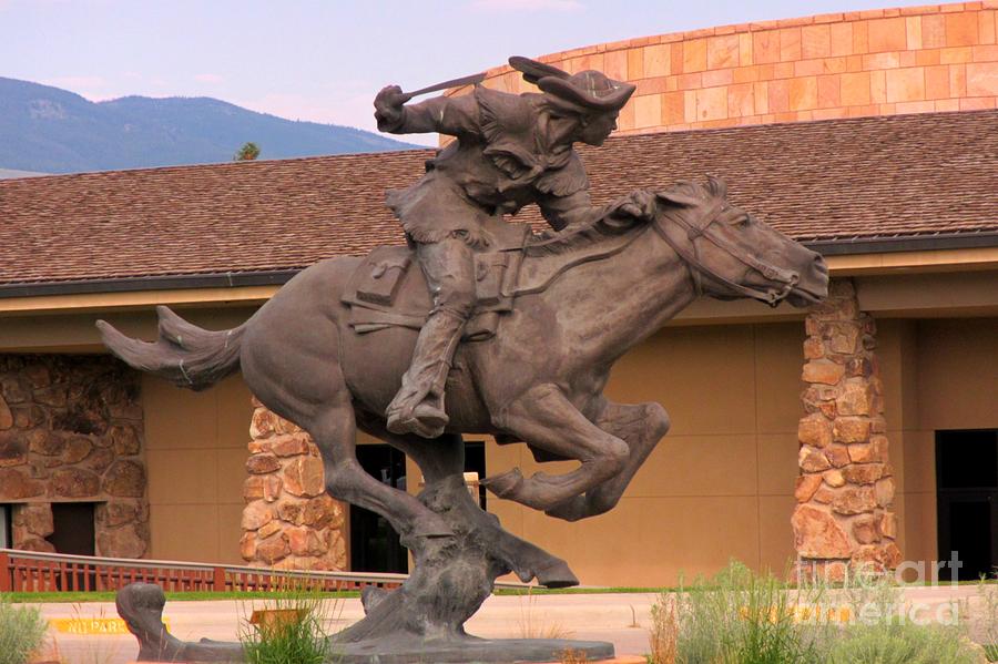 Statues Photograph - Pony Express Statue by John Malone