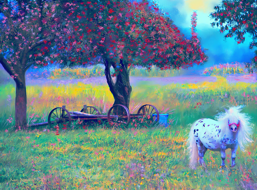 Pony in Pasture Digital Art by Kari Nanstad