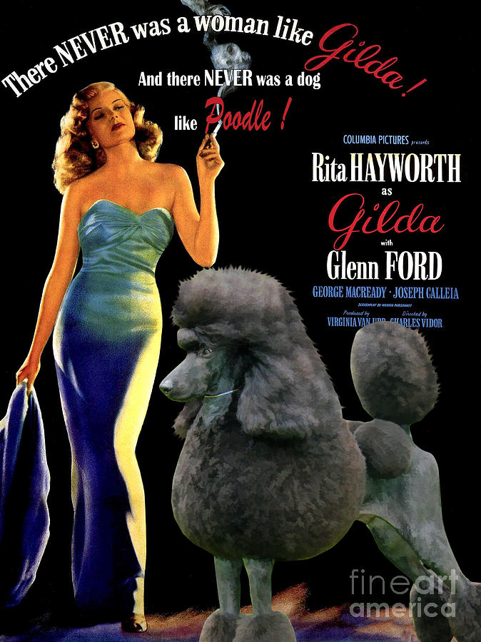 Dog Painting - Poodle Standard Art - Gilda Movie Poster by Sandra Sij