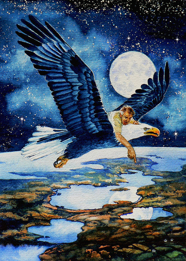 Moon Painting - Pooka Hill 4 by Hanne Lore Koehler Moon Painting - Pooka Hill 4 by Hanne Lore Koehler