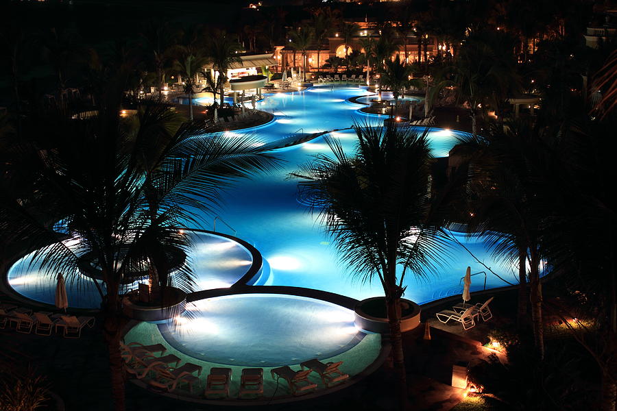 Pool at Night Photograph by Shane Bechler