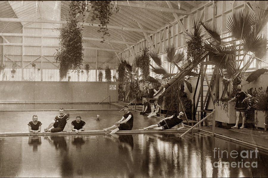 Pool Photograph - Pool in the Del Monte Bath House Monterey circa 1885 by Monterey County Historical Society
