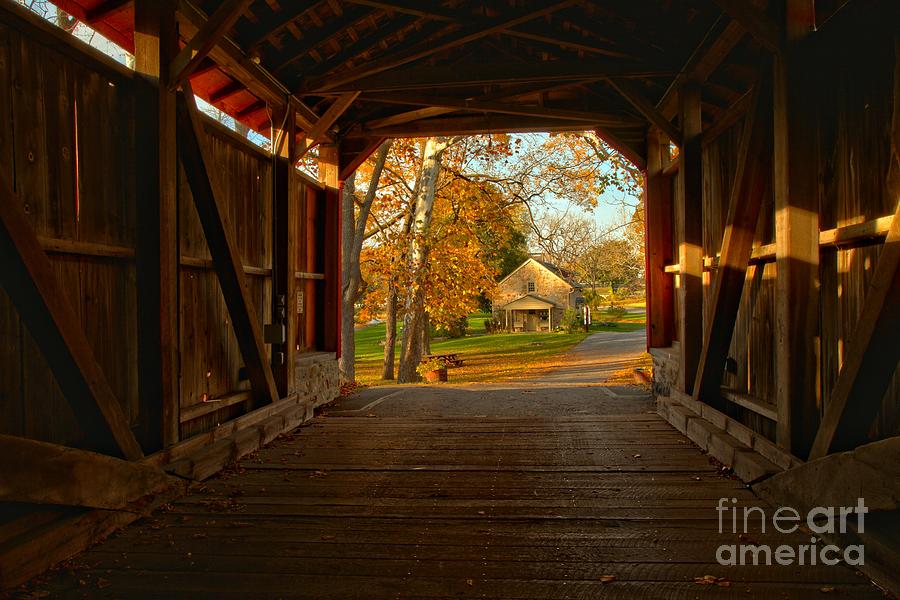 Pool Forge Photograph - Poole Forge Covered Bridge - Lancaster County PA by Adam Jewell