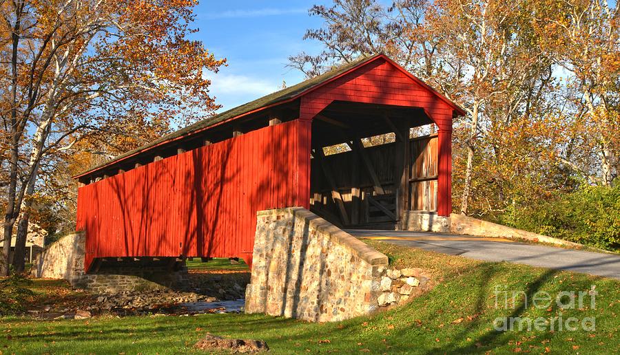 Poole Forge Covered Bridge Crop Photograph by Adam Jewell
