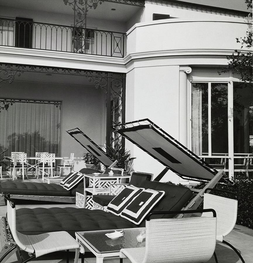 Poolside Loungers At The Goetz House Photograph by Fred Lyon