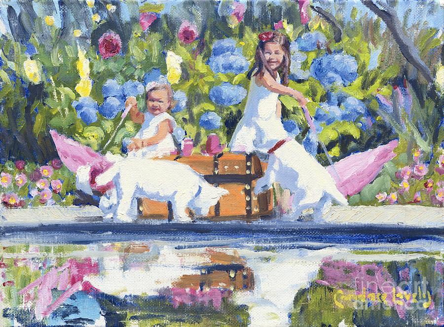 Dog Painting - Poolside Tea I by Candace Lovely