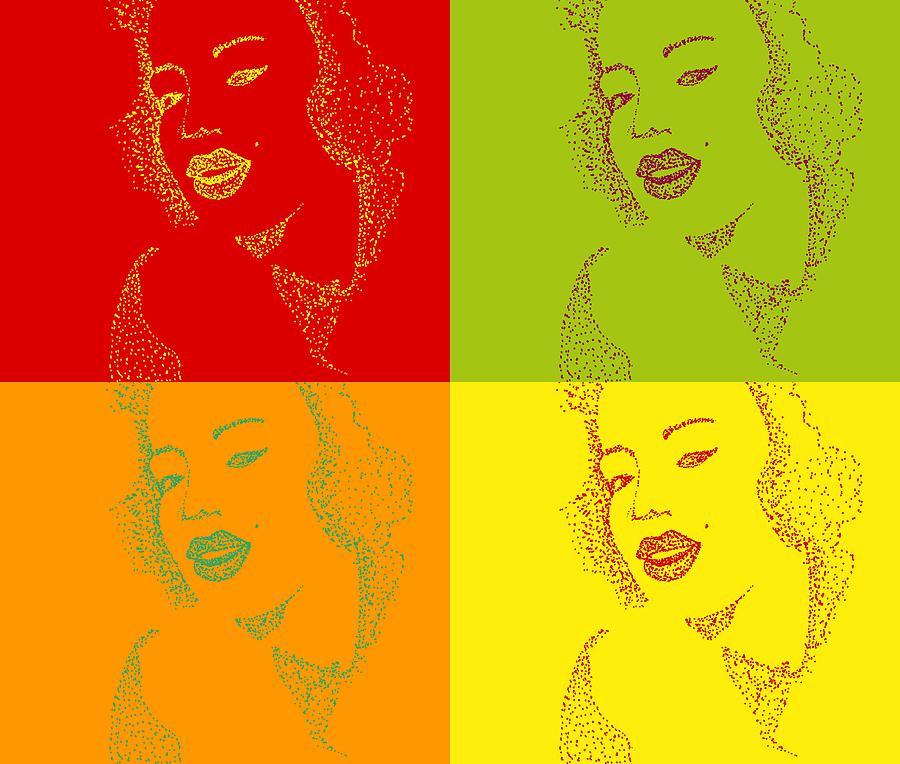 Marlyn Drawing - Pop Art by Anne Costello