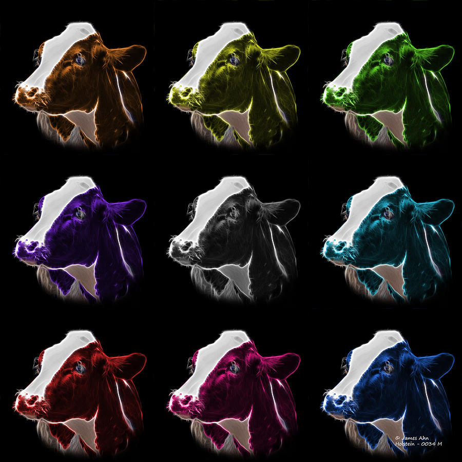 Pop Art Holstein Cow - 0034 F - M - BB Digital Art by James Ahn