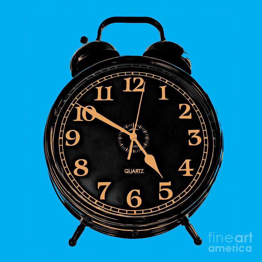 Pop Art Retro Alarm Clock Blue Photograph