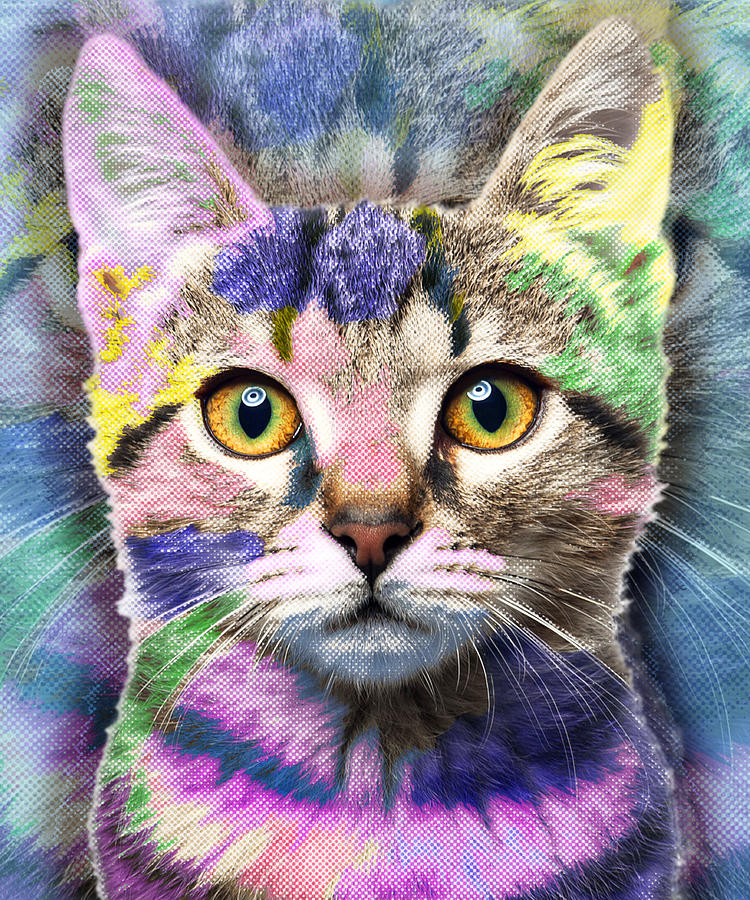 Pop Cat Painting by Tony Rubino