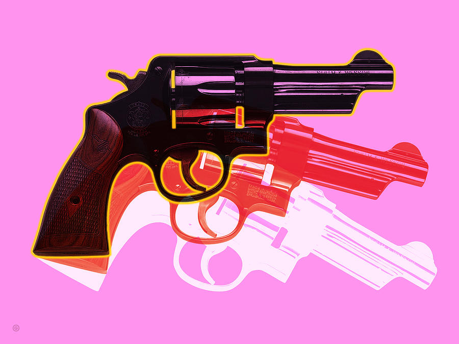 Typography Digital Art - POP Handgun by Gary Grayson
