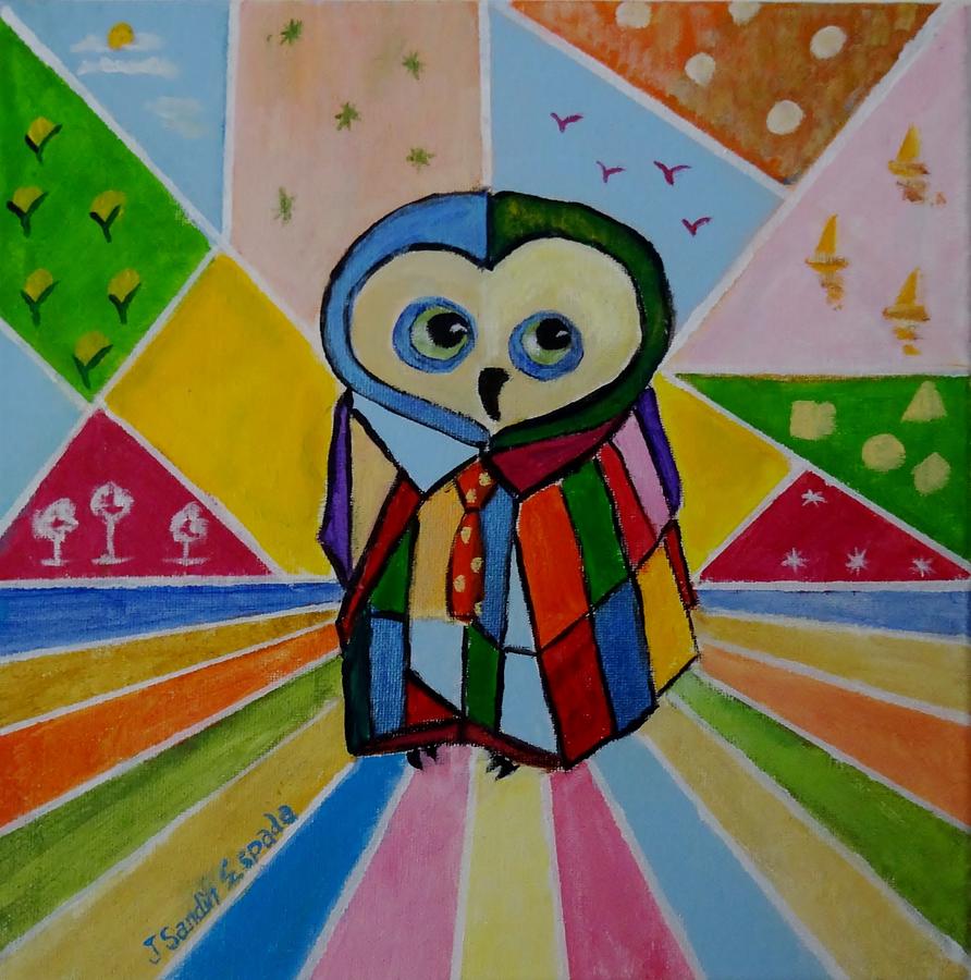 Owl Painting - Pop Owl by Juan Sandin