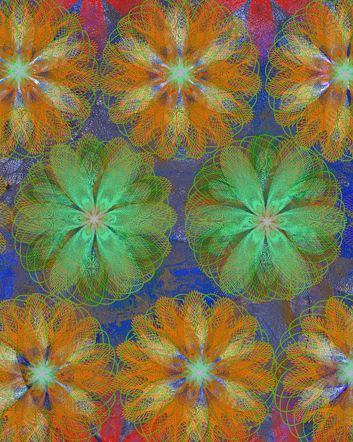 Pop Spiral Floral 22 Mixed Media by Ricki Mountain