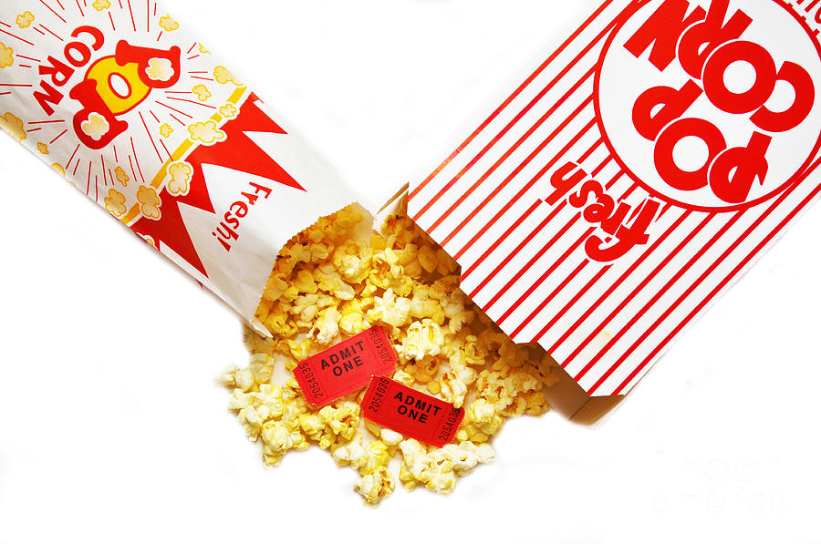 Popcorn and Movie Tickets Isolated Photograph by Danny Hooks