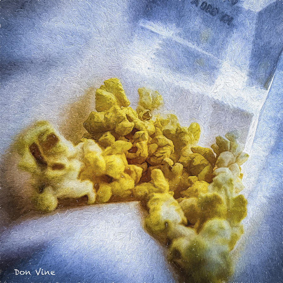 Popcorn in a White Sack Photograph by Don Vine