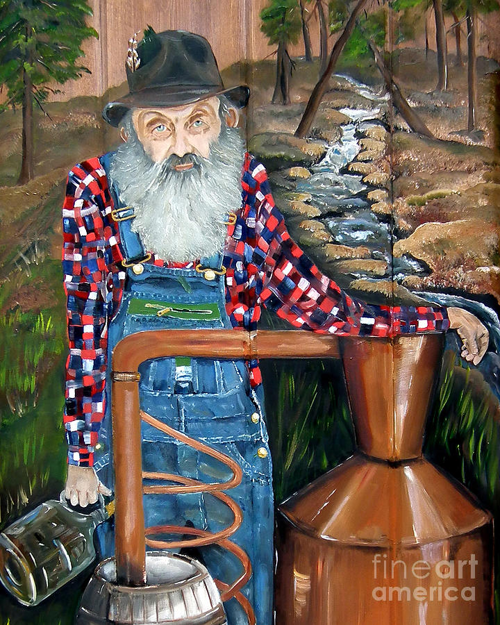 Popcorn Sutton - Bootlegger - Still Painting by Jan Dappen