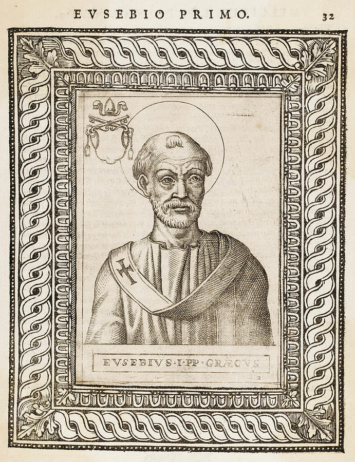 Pope Eusebius Pope And Saint Drawing by Mary Evans Picture Library