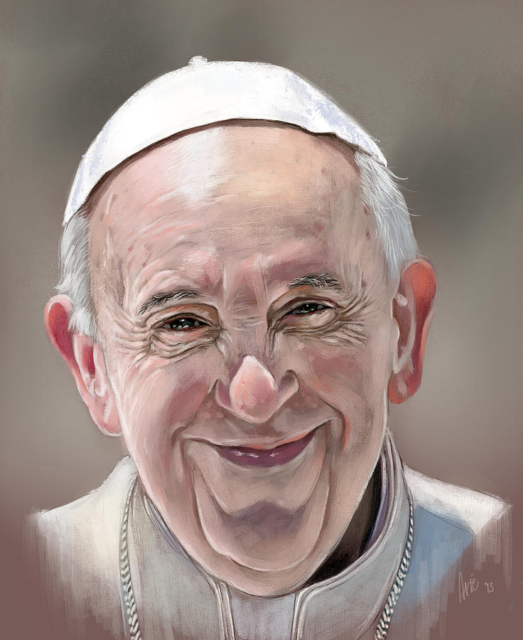 Pope Francis Painting by Arie Van der Wijst
