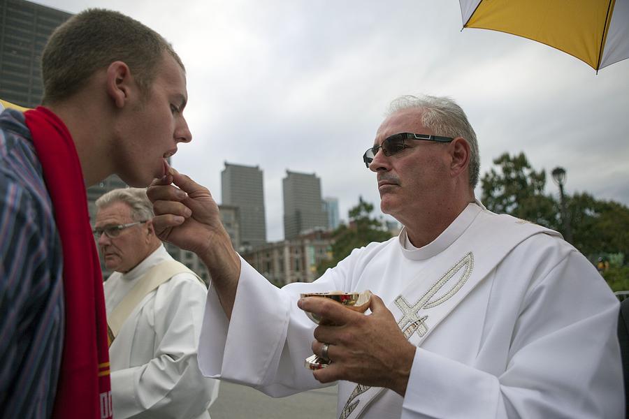 Pope Francis Celebrates Mass On Photograph By Jessica Kourkounis Fine
