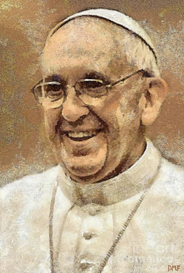 Pope Francis Painting by Dragica  Micki Fortuna