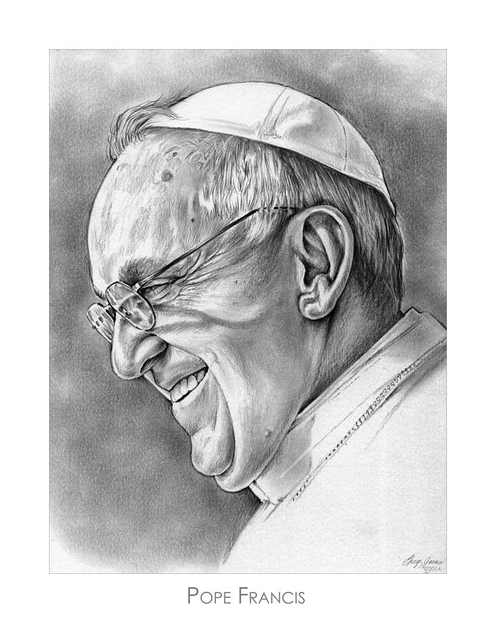 Pope Francis Drawing by Greg Joens