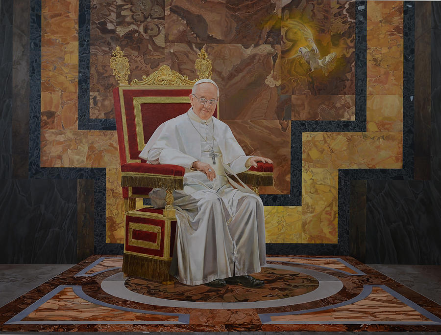 religion kredit element Pope Francis Portrait Painting by Oscar Casares - Fine Art America