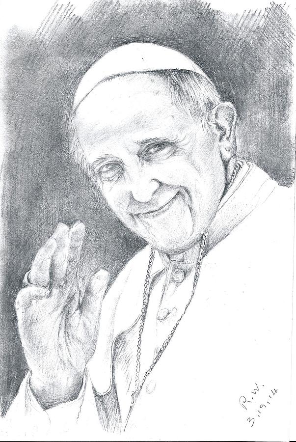 Pope Francis Drawing by Rose Wang